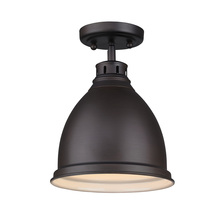 Golden 3602-FM RBZ-RBZ - Duncan Flush Mount in Rubbed Bronze with a Rubbed Bronze Shade