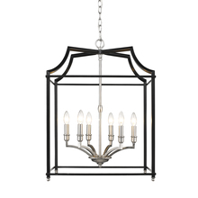 Golden 8401-6P PW-BLK - Leighton 6 Light Pendant