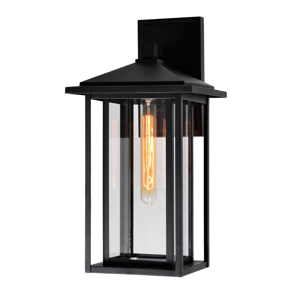 Crawford 1 Light Black Outdoor Wall Light