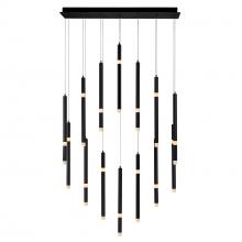 CWI Lighting 1262P32-14-101 - Flute 14 Light LED Chandelier With Black Finish