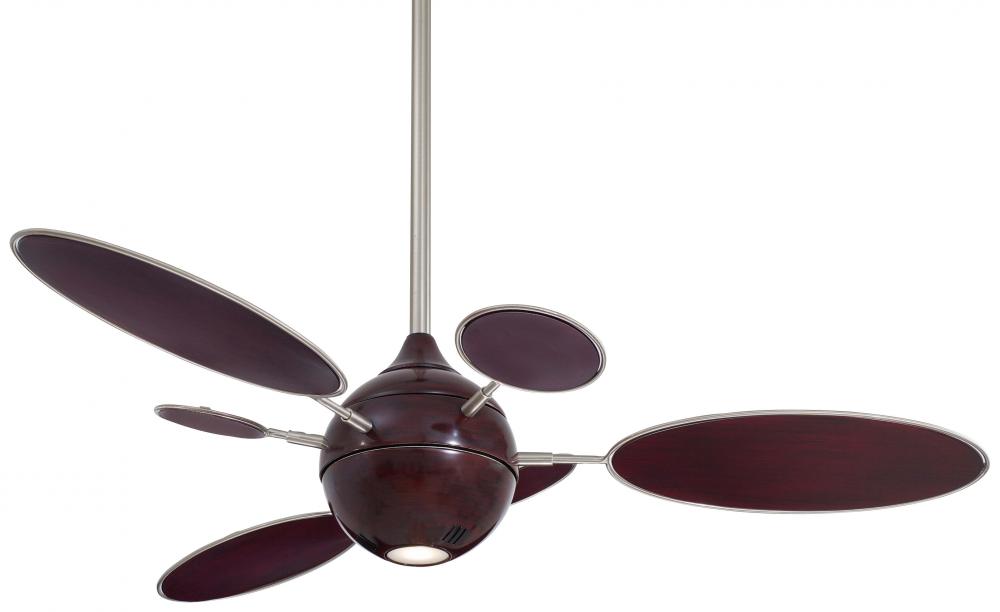 One Light Mahogany/brushed Nickel Ceiling Fan