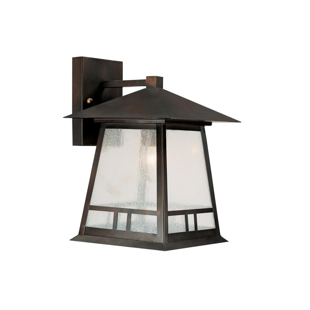 One Light Burnished Bronze Wall Lantern