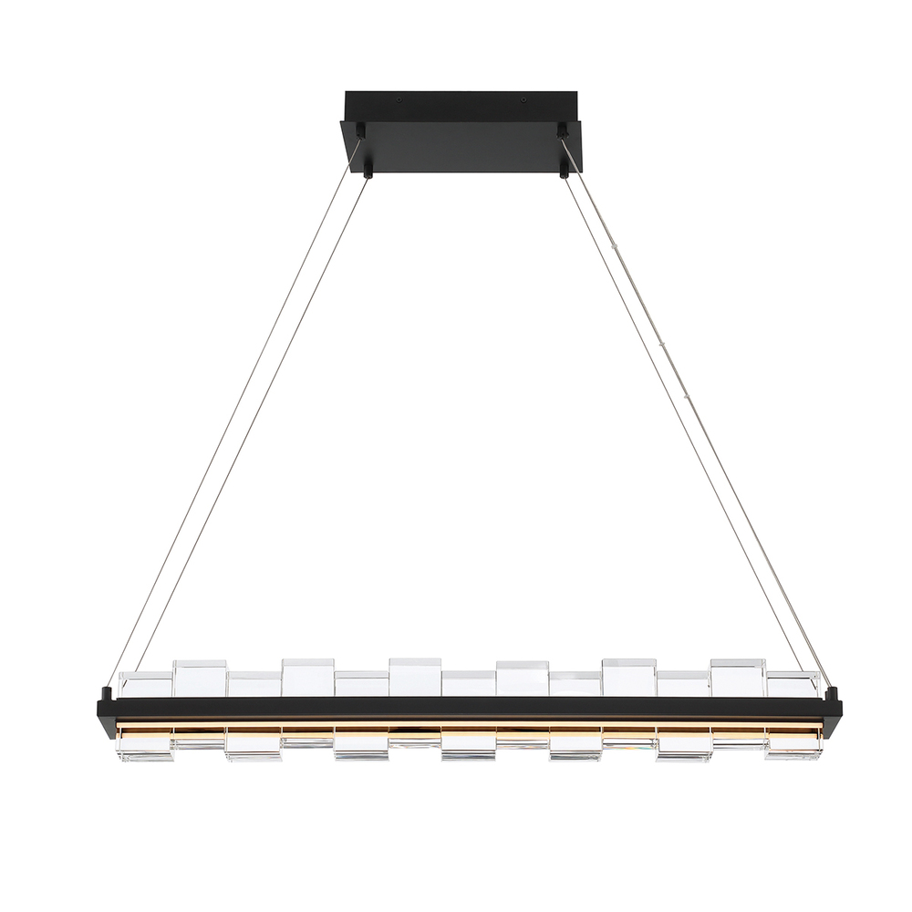 Bruco 2 Light Island Chandelier in Black