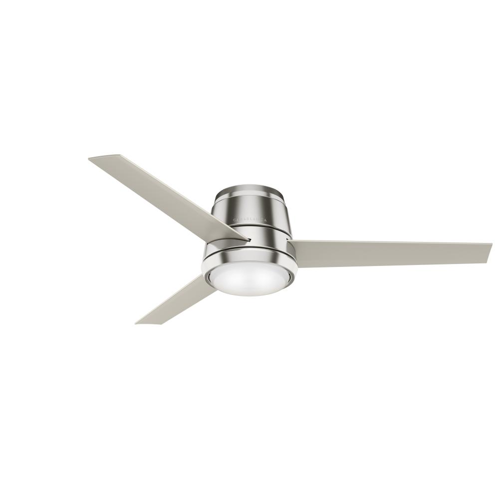 Casablanca 54 inch Commodus Brushed Nickel Low Profile Ceiling Fan with LED Light Kit