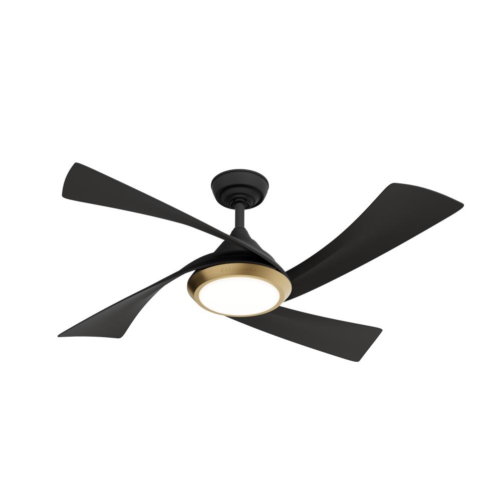 Casablanca 52 inch Vespucci ENERGY STAR® Matte Black Damp Rated Ceiling Fan with LED Light Kit