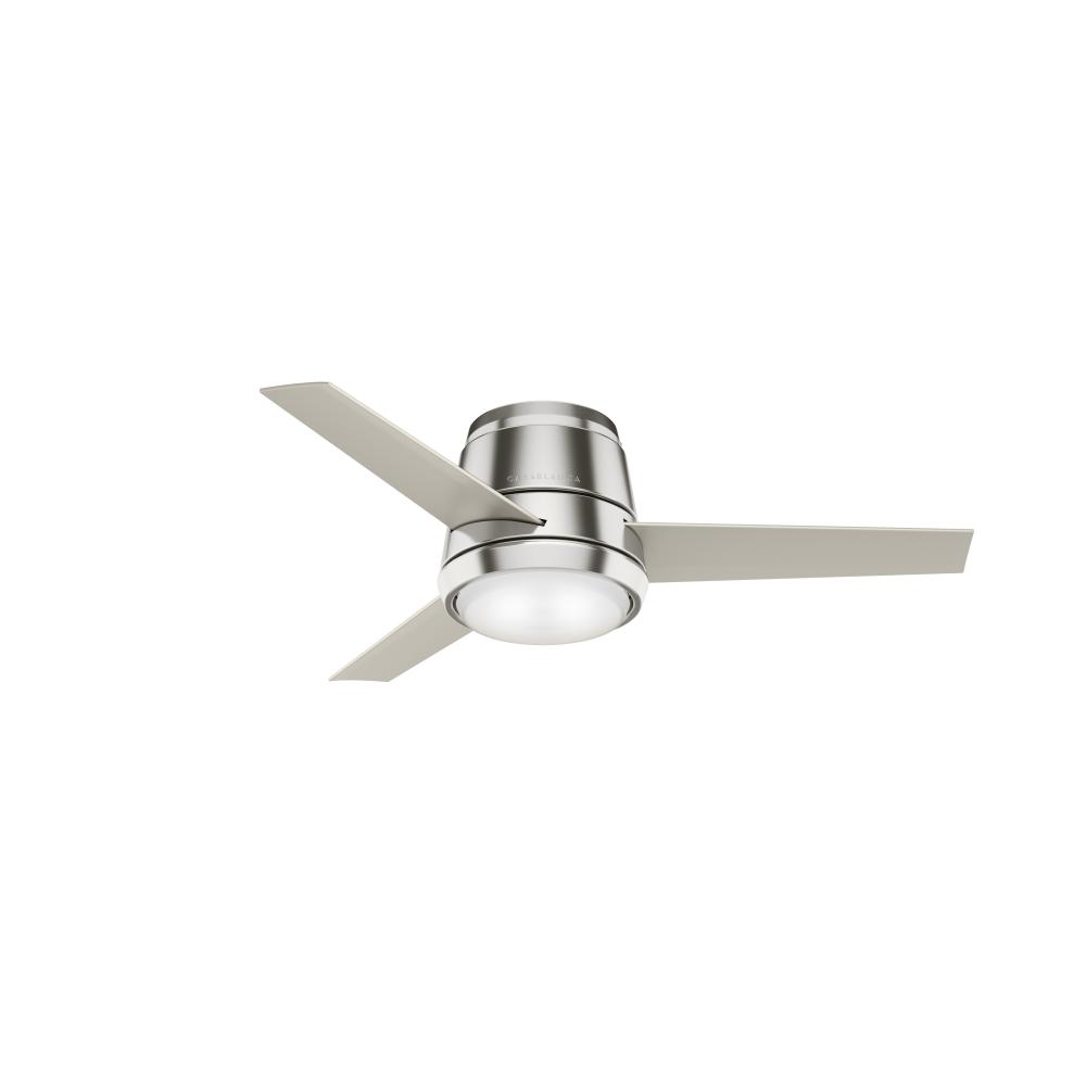 Casablanca 44 inch Commodus Brushed Nickel Low Profile Ceiling Fan with LED Light Kit