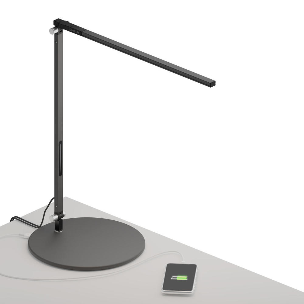 Z-Bar Solo Desk Lamp with USB base (Warm Light; Metallic Black)