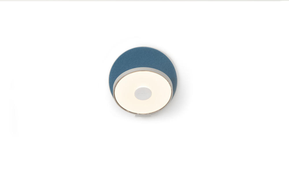 Gravy Wall Sconce - Silver body, Azure (Felt) plates - Plug-in