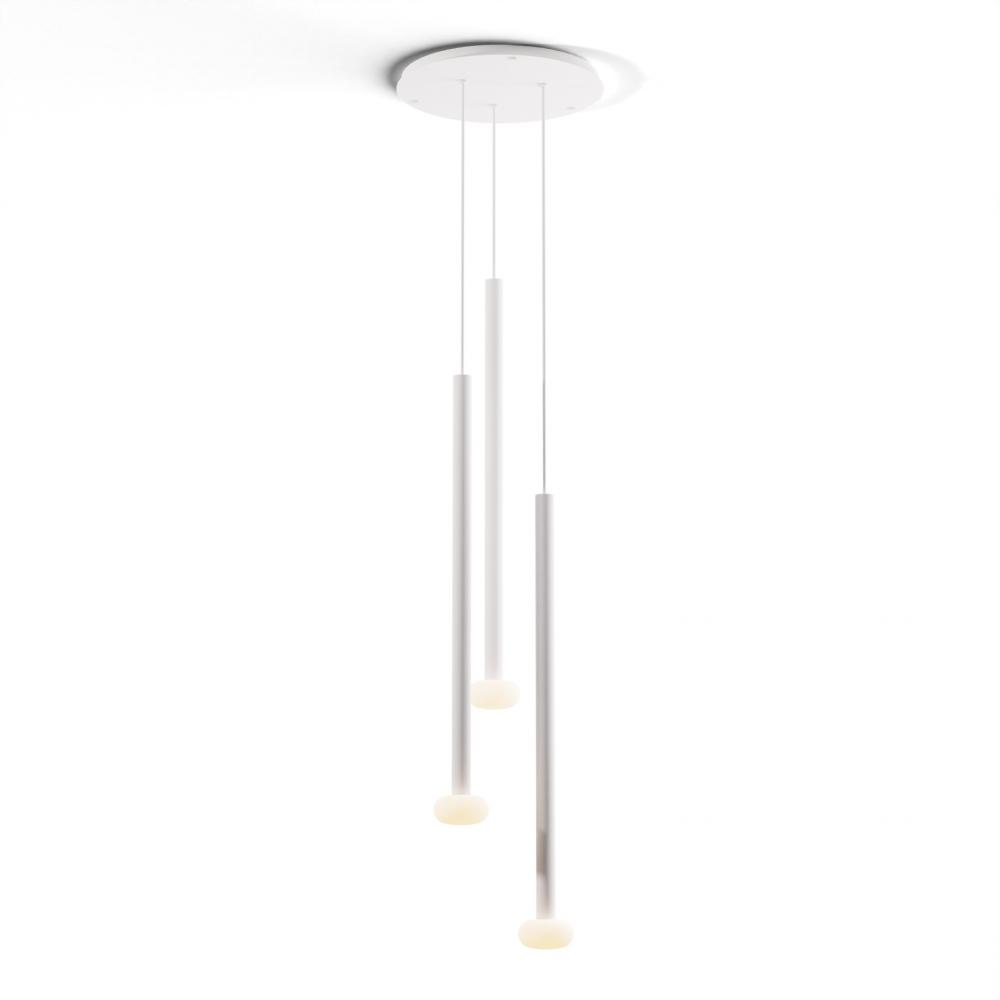 Combi Pendant 36" Circular 3 Combo Matte White with Matte White Canopy