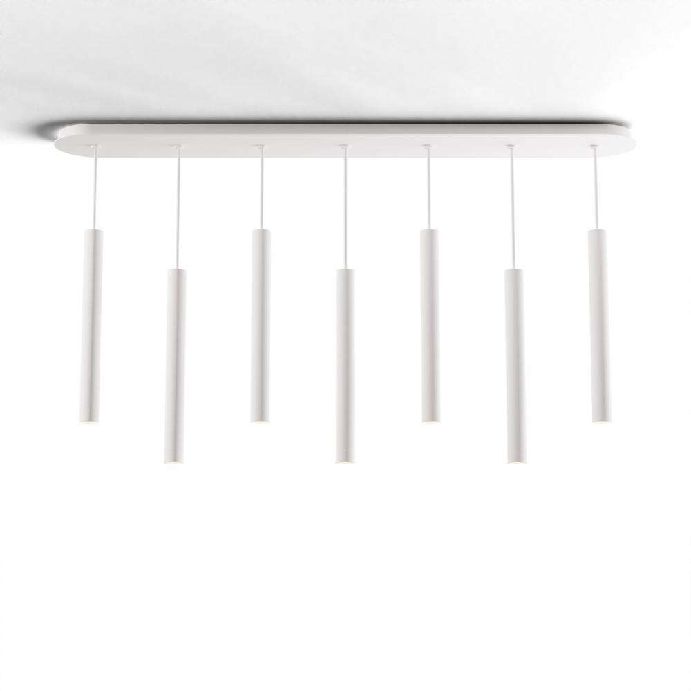 Combi Pendant 16" Linear 7 Combo Matte White with Matte White Canopy