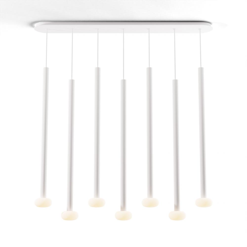 Combi Pendant 36" Linear 7 Combo Matte White with Matte White Canopy