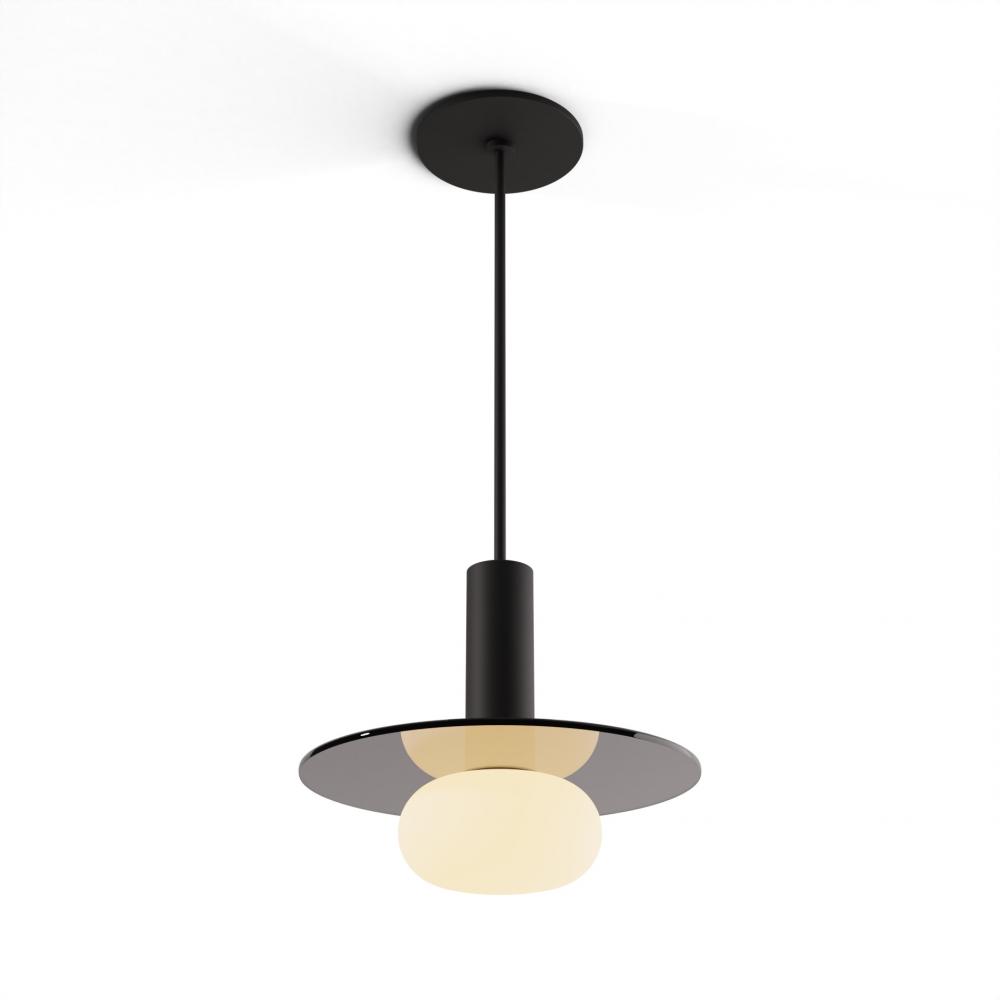 Combi Pendant 6" Single Unit Matte Black with Matte Black Canopy