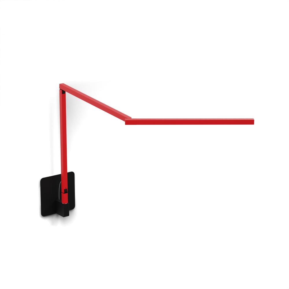 Z-Bar Mini Desk Lamp Gen 4 (Warm Light; Matte Red) with Hardwire Wall Mount (Matte Black)