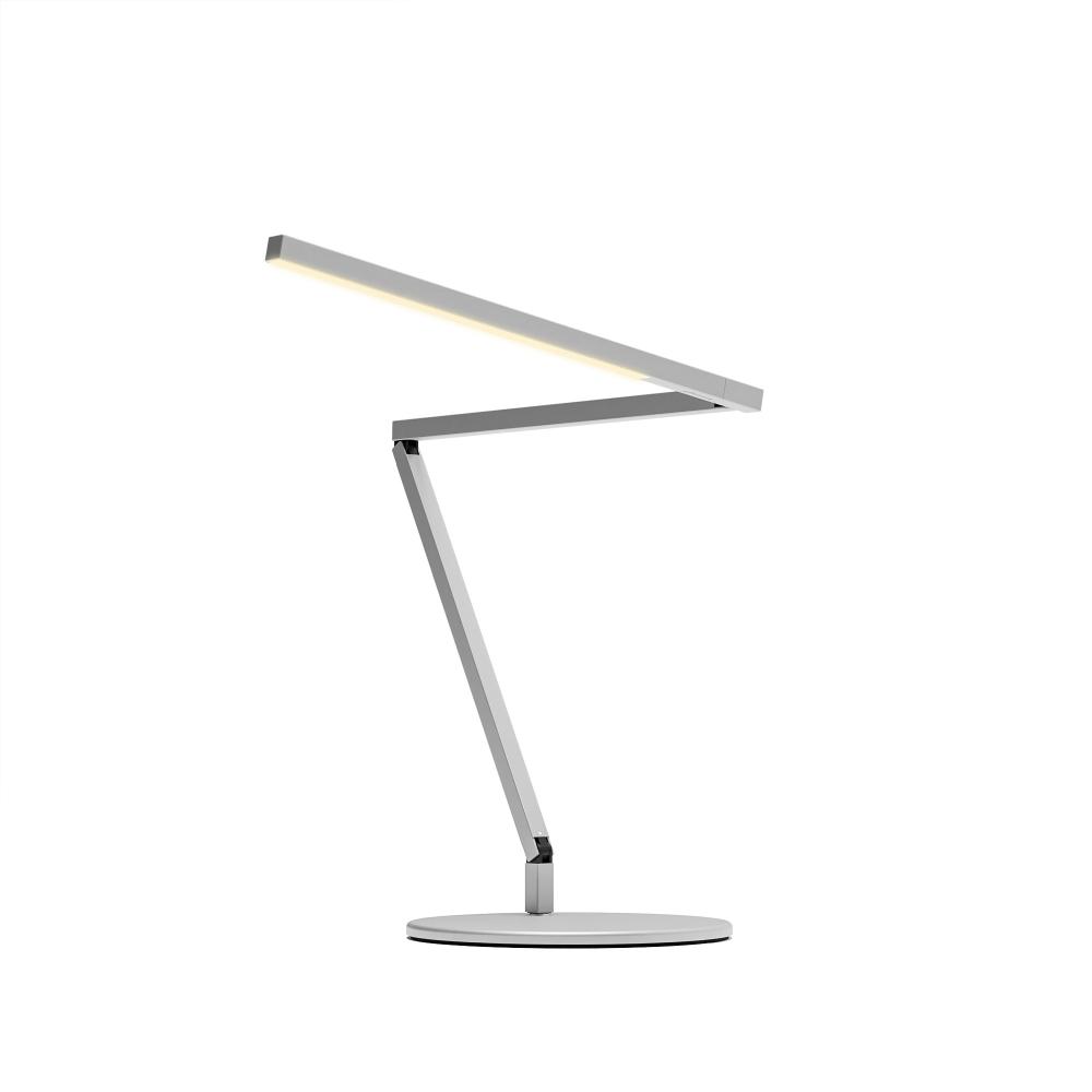 Z-Bar Mini Desk Lamp Gen 4 (Warm Light; Silver) with Desk Base