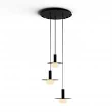 Koncept Inc CMP-C3-S-06-MTB+GDGY9+GLB - Combi Pendant 6" Circular 3 Combo Matte Black with Matte Black Canopy