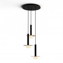 Koncept Inc CMP-C3-S-12-MTB+GDGY9+GLB - Combi Pendant 12" Circular 3 Combo Matte Black with Matte Black Canopy