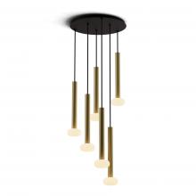 Koncept Inc CMP-C6-S-16-BRS+NA+GLB - Combi Pendant 16" Circular 6 Combo Brass with Matte Black Canopy