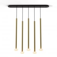 Koncept Inc CMP-L5-S-36-BRS+NA+GLB - Combi Pendant 36" Linear 5 Combo Brass with Matte Black Canopy