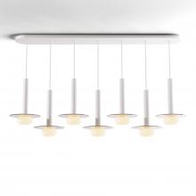 Koncept Inc CMP-L7-S-12-MWT+GDGY9+GLB - Combi Pendant 12" Linear 7 Combo Matte White with Matte White Canopy