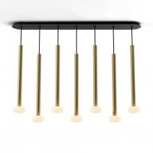 Koncept Inc CMP-L7-S-24-BRS+NA+GLB - Combi Pendant 24" Linear 7 Combo Brass with Matte Black Canopy