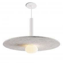 Koncept Inc CMP-S1-S-12-MWT+ALTM20+GLB - Combi Pendant 12" Single Unit Matte White with Matte White Canopy, 20" acoustic panel (Light