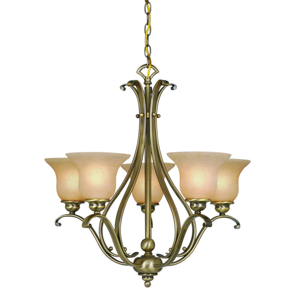 Monrovia 5L Chandelier Antique Brass