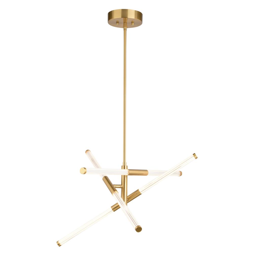 Avalon 27-in. W 6 Light LED Pendant Muted Brass