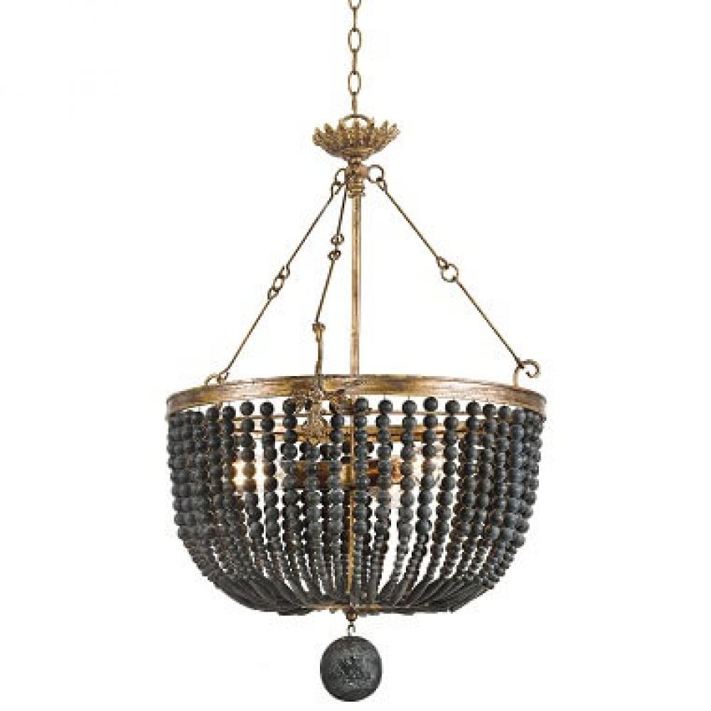 Regina Andrew Fabian Wood Bead Chandelier