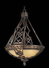 Minka Metropolitan n6113-196 - Five Light Parchment Glass Up Pendant
