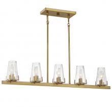 Lighting One US L1-2321-5-322 - Dimond 5-Light Linear Chandelier in Warm Brass