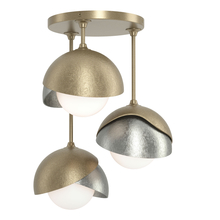 Hubbardton Forge 121374-SKT-84-85-GG0711 - Brooklyn 3-Light Double Shade Semi-Flush