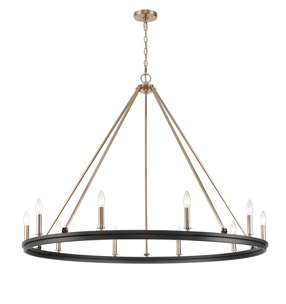 Carruth 1 - Light Chandelier Ceiling Light Matte Black Modern Gold