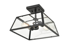 Millennium 8022-PBK - Grant 2-Light Outdoor Flush Mount Powder Coated Black