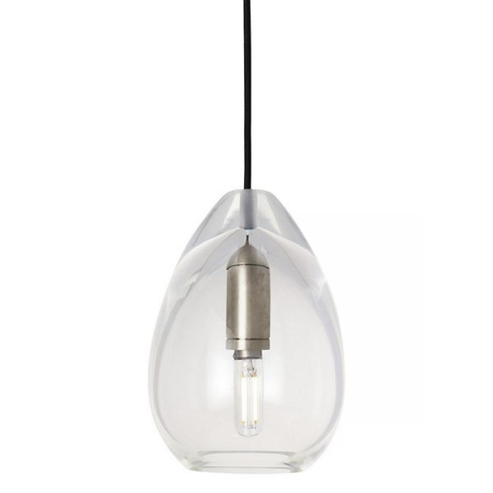 Sean Lavin Alina 1-light dimmable medium accent pendant with polished nickel finish and glass shade