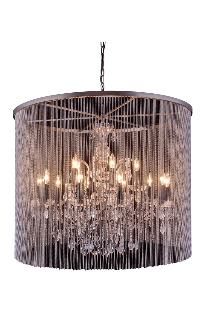 Brooklyn 15 light Matte Black Chandelier Clear Royal Cut crystal