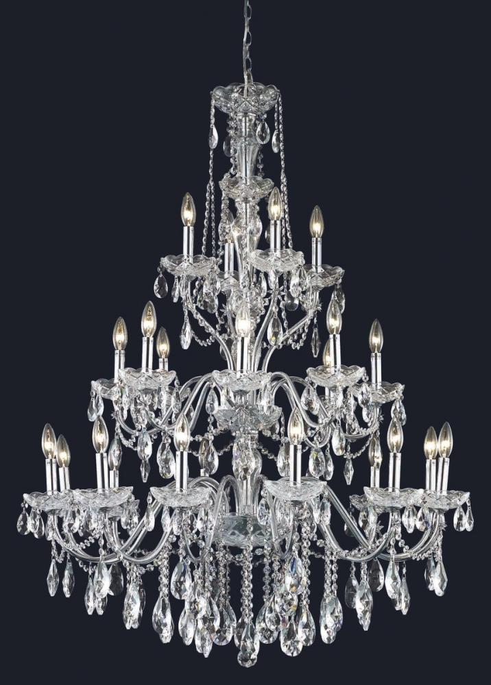 St. Francis 24 Light Chrome Chandelier Clear Royal Cut Crystal