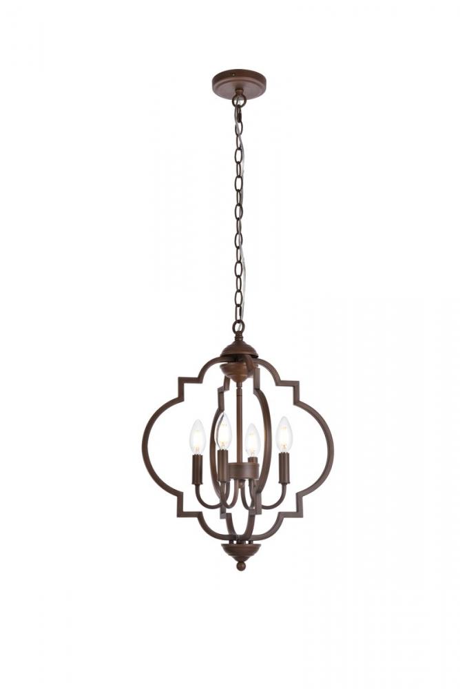 Sandara 4 lights pendant in weathered oak