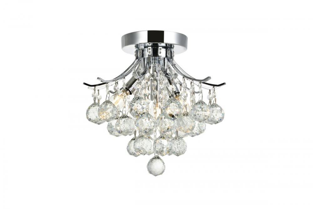 Toureg 3 Light Chrome Flush Mount Clear Royal Cut Crystal