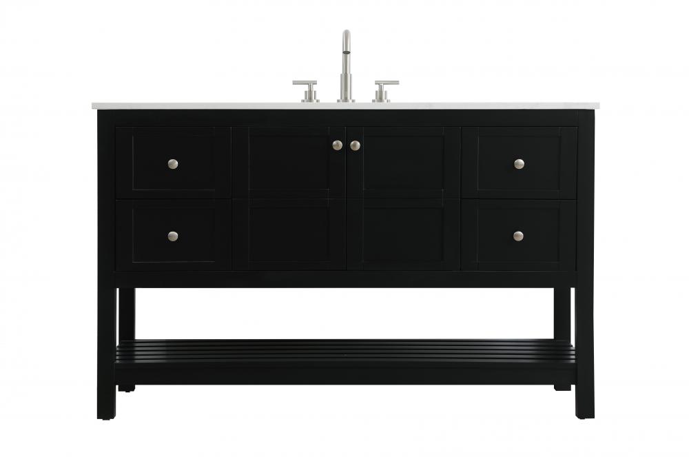 54 inch Single Bathroom Vanity in Black