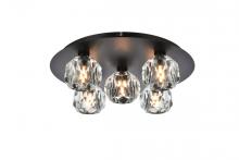 Elegant 3509F16BK - Graham 5 Light Ceiling Lamp in Black