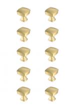 Elegant KB2022-GD-10PK - Irvin 1.3" Brushed Gold Square Knob Multipack (Set of 10)