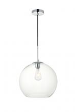 Elegant LD2216C - Baxter 1 Light Chrome Pendant with Clear Glass