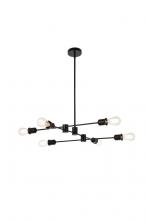 Elegant LD7051D31BK - Xavier 6 Lights Pendant in Black