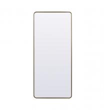 Elegant MR80FL3272BR - Soft Corner Metal Rectangle Full Length Mirror 32x72 Inch in Brass