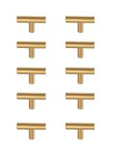 Elegant PL400-1-BR-10PK - Quinn Brass T Bar Pull Multipack (Set of 10)