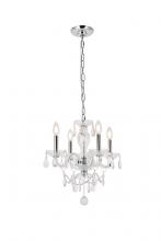 Elegant V7834D17C/RC - Princeton 4 Light Chrome Pendant Clear Royal Cut Crystal