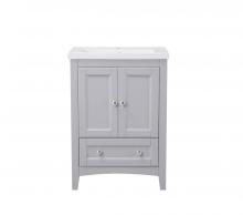 Elegant VF-2002 - 24 In. Single Bathroom Vanity Set in Medium Grey