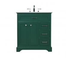 Elegant VF15032GN - 32 Inch Single Bathroom Vanity in Green