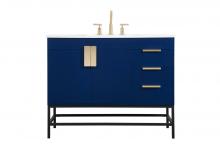 Elegant VF48842MBL - 42 Inch Single Bathroom Vanity in Blue