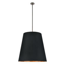 Alora Lighting PD311030UBBG - Calor 30-in Black Linen With Gold Parchment/Urban Bronze 3 Lights Pendant